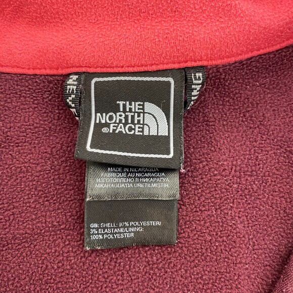 The North Face Womens Large Burgundy Red Fleece Lined Jacket sz L - Picture 4 of 7